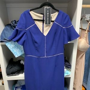 Shani V-Neck short sleeve Crepe Flounce Dress
